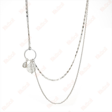 silver necklace simple style retro